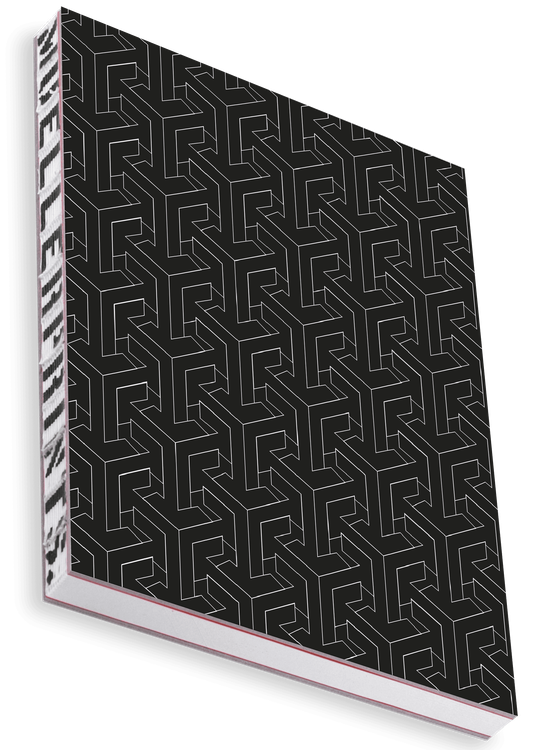 Overhead product shot of MUELLERPRINTS. Paperwork Black No. 02 Hardcover · 160 Seiten · Blanko