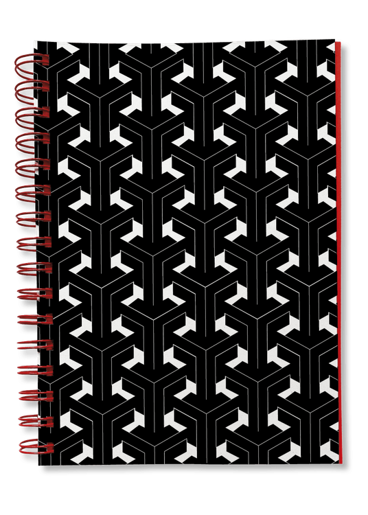 Overhead product shot of MUELLERPRINTS. Paperwork Black No. 03 Spiralbücher · 160 Seiten · Blanko