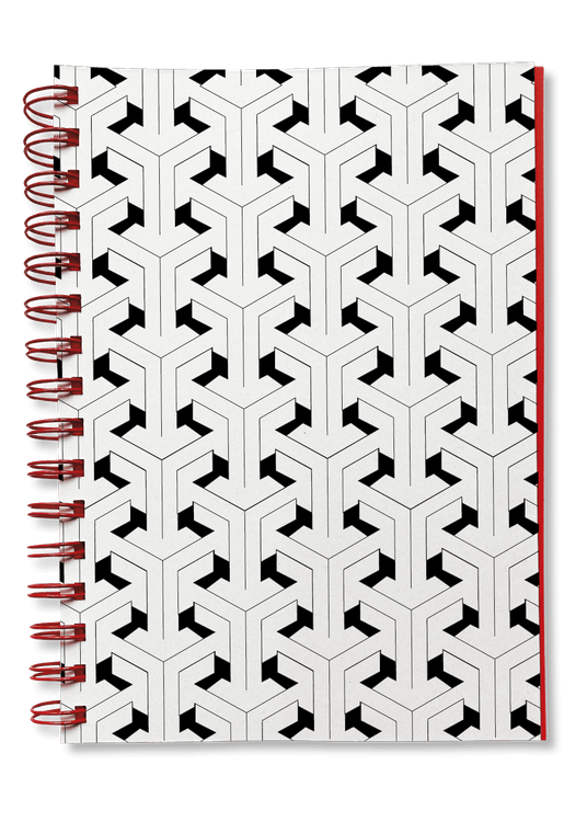 Overhead product shot of MUELLERPRINTS. Paperwork Black No. 04 Spiralbücher · 160 Seiten · Dotted