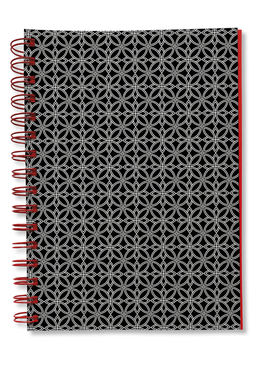 Overhead product shot of MUELLERPRINTS. Paperwork Black No. 09 Spiralbücher · 160 Seiten · Blanko