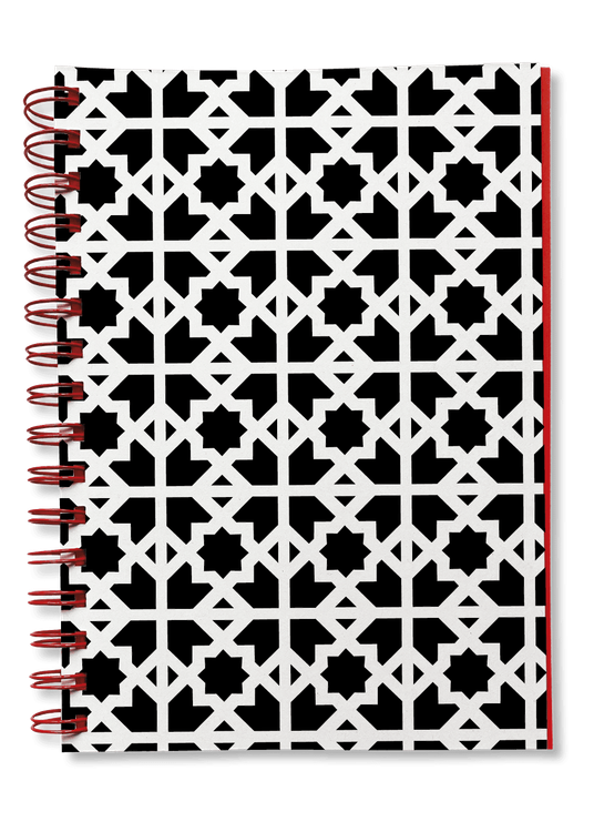 Overhead product shot of MUELLERPRINTS. Paperwork Black No. 11 Spiralbücher · 160 Seiten · Dotted